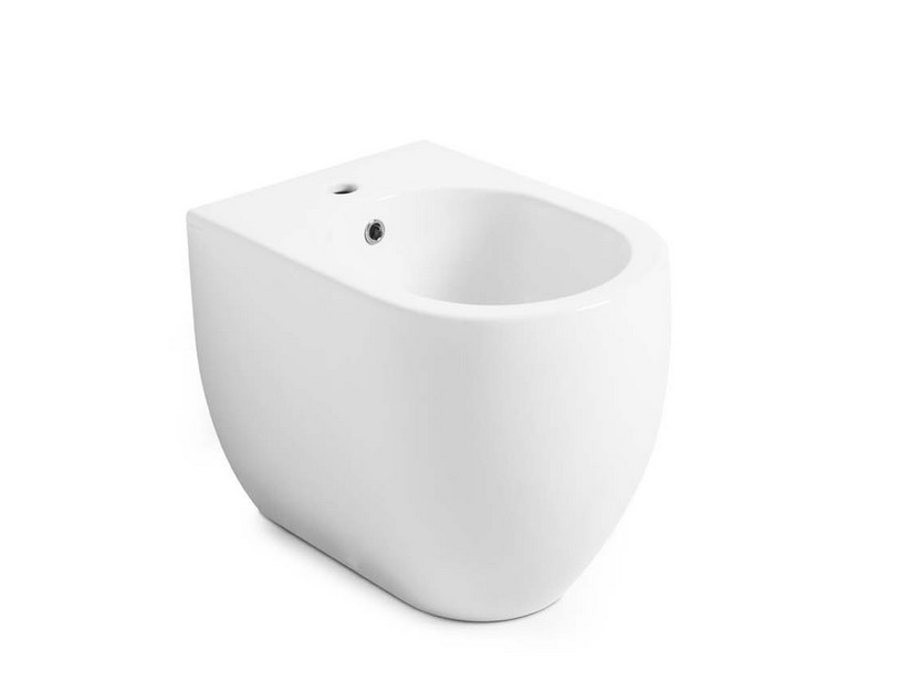 Bidet a Terra Flo 48 cm Salvaspazio Bianco Lucido