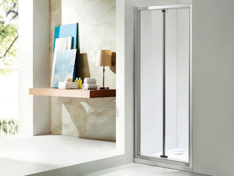 Porta Doccia a Soffietto Neptum cm 80xH190 Est 77/81 Cristallo 5mm Trasparente Cromo