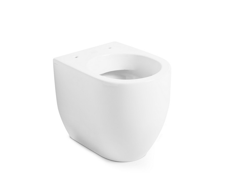 Wc a Terra Flo 48 cm Salvaspazio Rimless Bianco Lucido